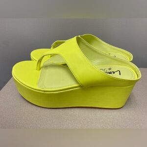 Lemon Drop wedge sandals